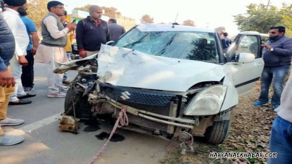 सिरसा: माथे का सिंदूर और कोख दोनों ही उजड़ गईं, कार और बाइक की टक्कर में बच्चे समेत 3 की मौत CAR ACCIDENT