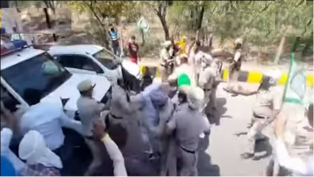 किसानों ने रोका विधानसभा अध्यक्ष ज्ञानचंद गुप्ता का काफिला, पुलिस व किसानो में जमकर धक्का मुक्की ghyan chand gupta news