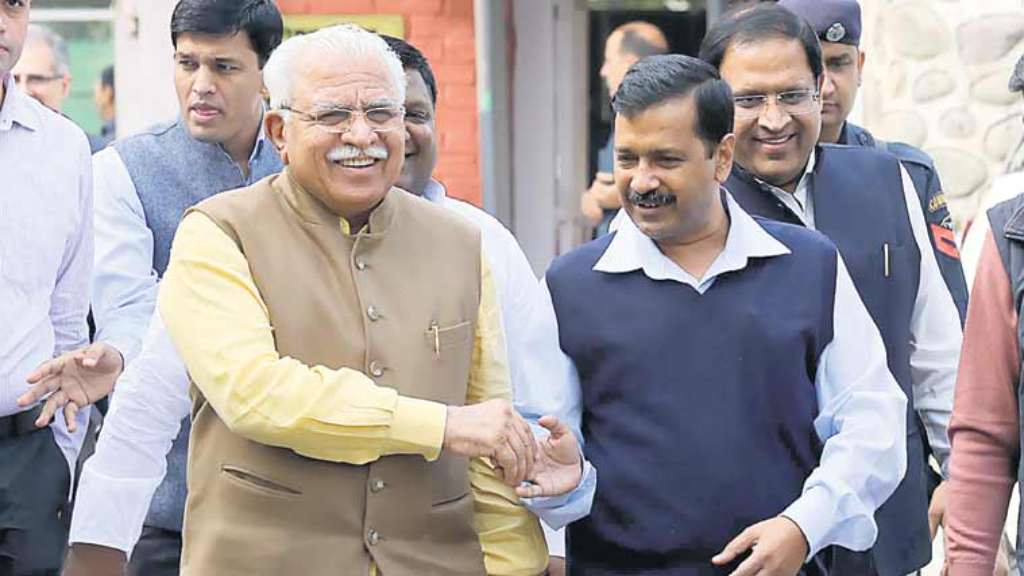 ऑक्सीजन विवाद के बीच केजरीवाल ने सीएम मनोहर लाल से की बातचीत, मांगी मदद manohar and kejriwal