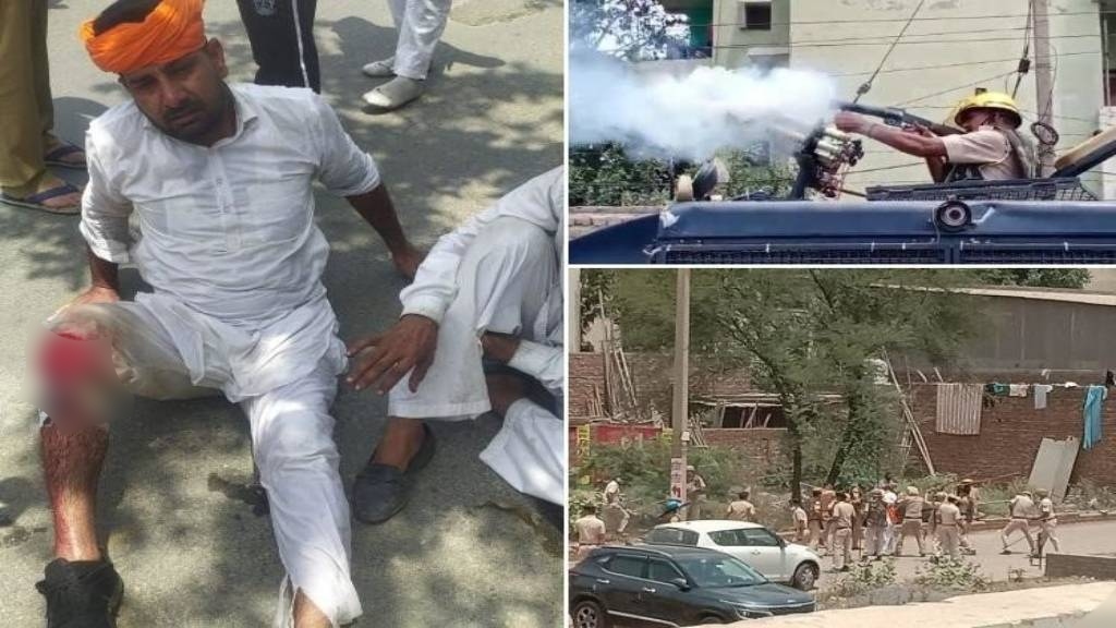 हिसार में हालत तनावपूर्ण, झड़प में कई किसान और पुलिसकर्मी गंभीर रूप से घायल hisar kisan andolan 1
