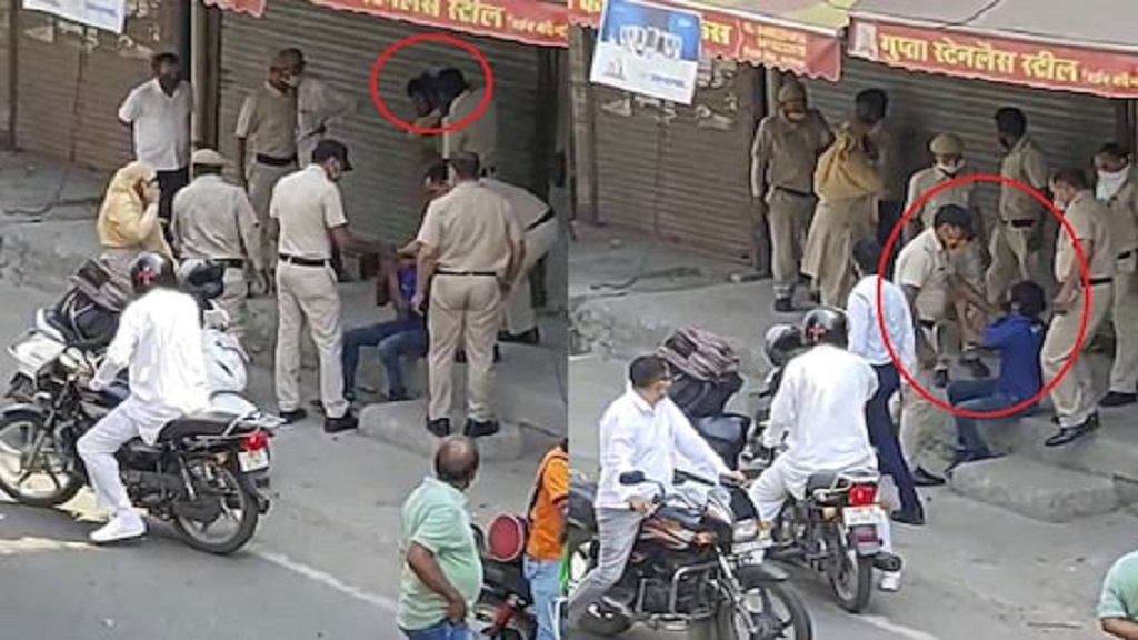 हरियाणा पुलिस का आमनवीय चेहरा, दो युवको को बुरी तरह पीटा, देखे वायरल वीडियो sonipat police gundagardi