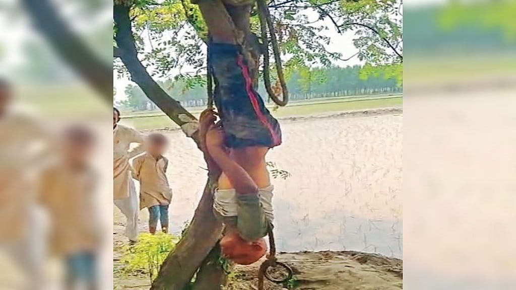 करनाल में हैवानियत की हदें पार, चोरी के शक में एक युवक को पेड़ से उल्टा लटका घंटों तक पीटा karnal beat