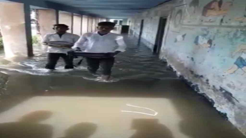 रेवाड़ी से प्रशासन की हकीकत दिखाता वीडियो आया सामने, जाटूसाना स्कूल में भरे बारिश के पानी में तैर रहे सांप और मछलियां rewari news 2