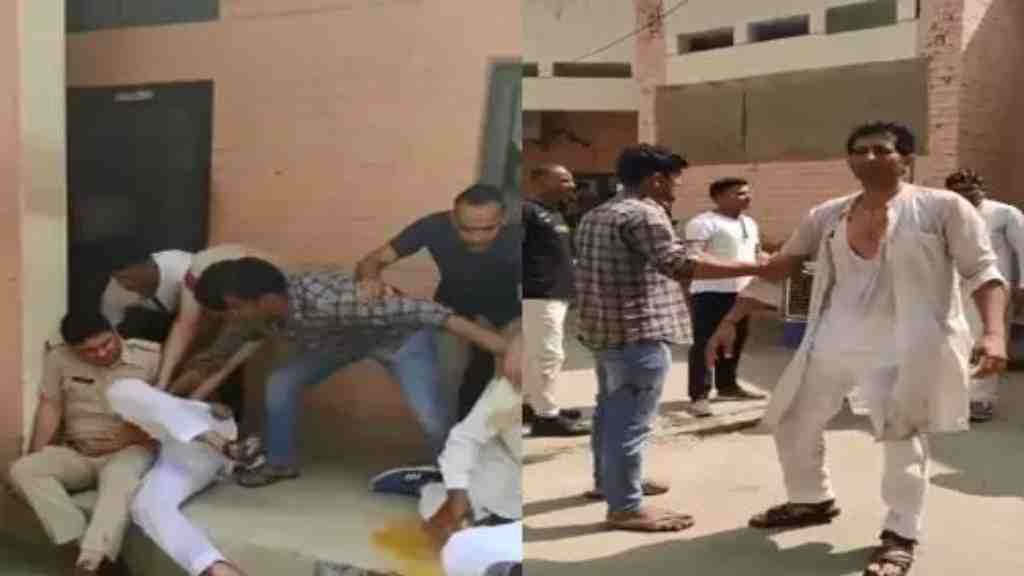 छोटी सी बात को लेकर थाने में पुलिसकर्मियों और ग्रामीणों के बीच जमकर चलें लात-घूंसे, कई पुलिसकर्मी घायल news 8 1