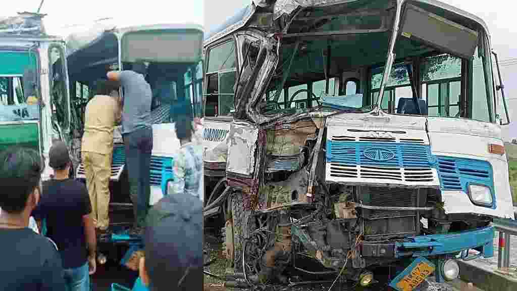 हरियाणा रोड़वेज की 2 बसें आमने-सामने टकराई, 30 से ज्यादा यात्री घायल Panipat Roadways Accident