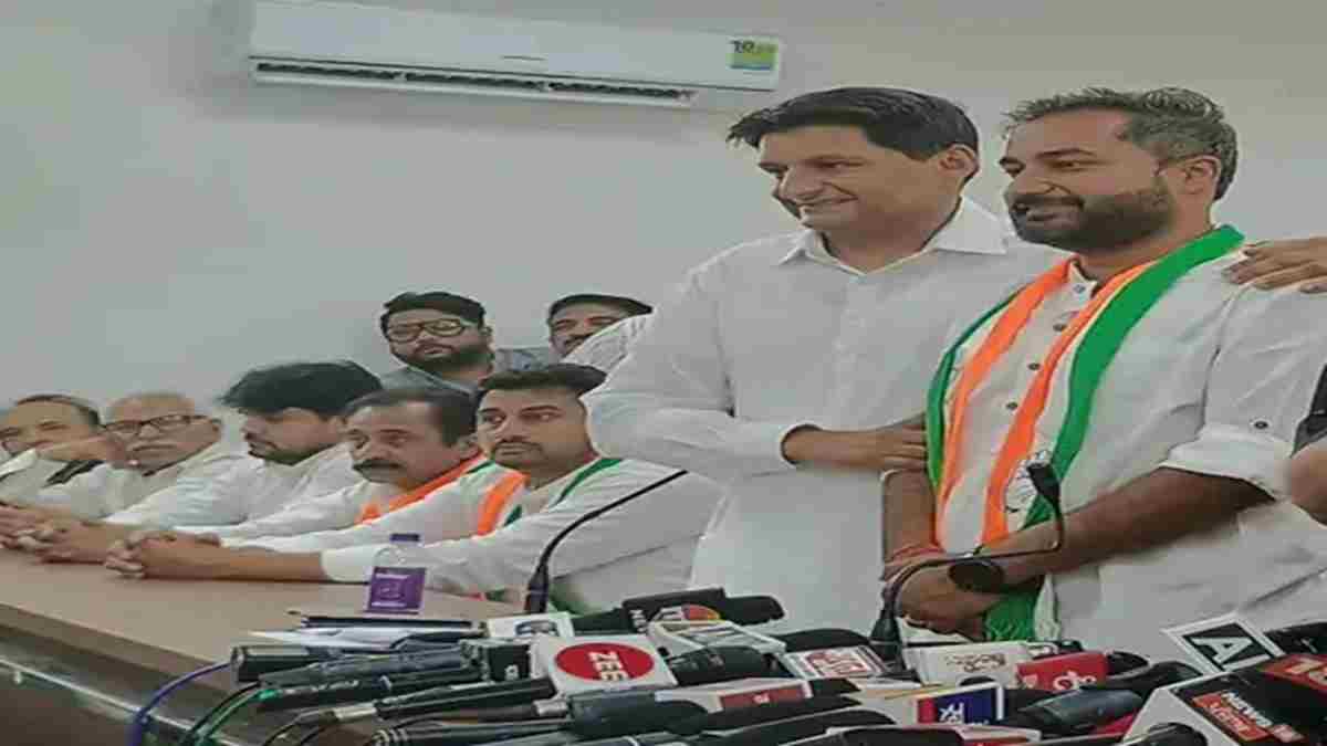 दक्षिण हरियाणा की राजनीति में बड़ा उलटफेर, केंद्रीय मंत्री भुपेंद्र यादव के भतीजे ने थामा कांग्रेस का दामन Srijan Yadav