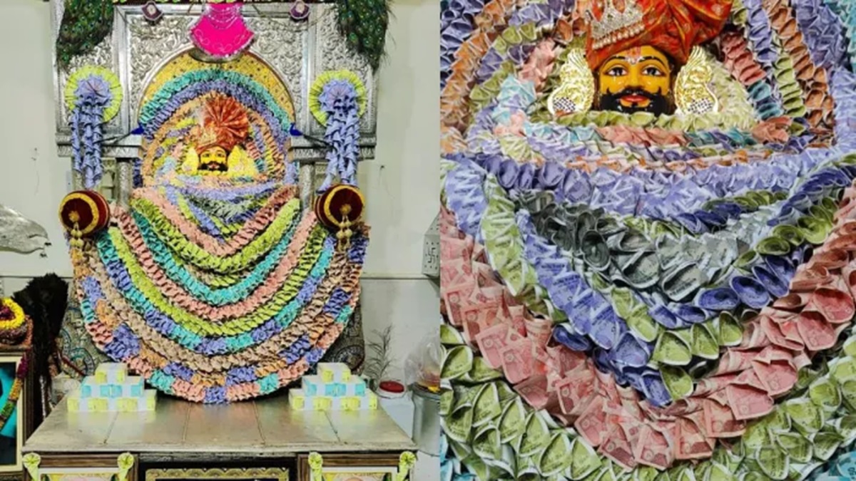 हरियाणा के हांसी में 50 लाख के नोटों से सजा श्याम बाबा का भव्य दरबार, दिल्ली के कारीगरों ने 20 दिनों में तैयार की माला Hansi Shyam Mandir