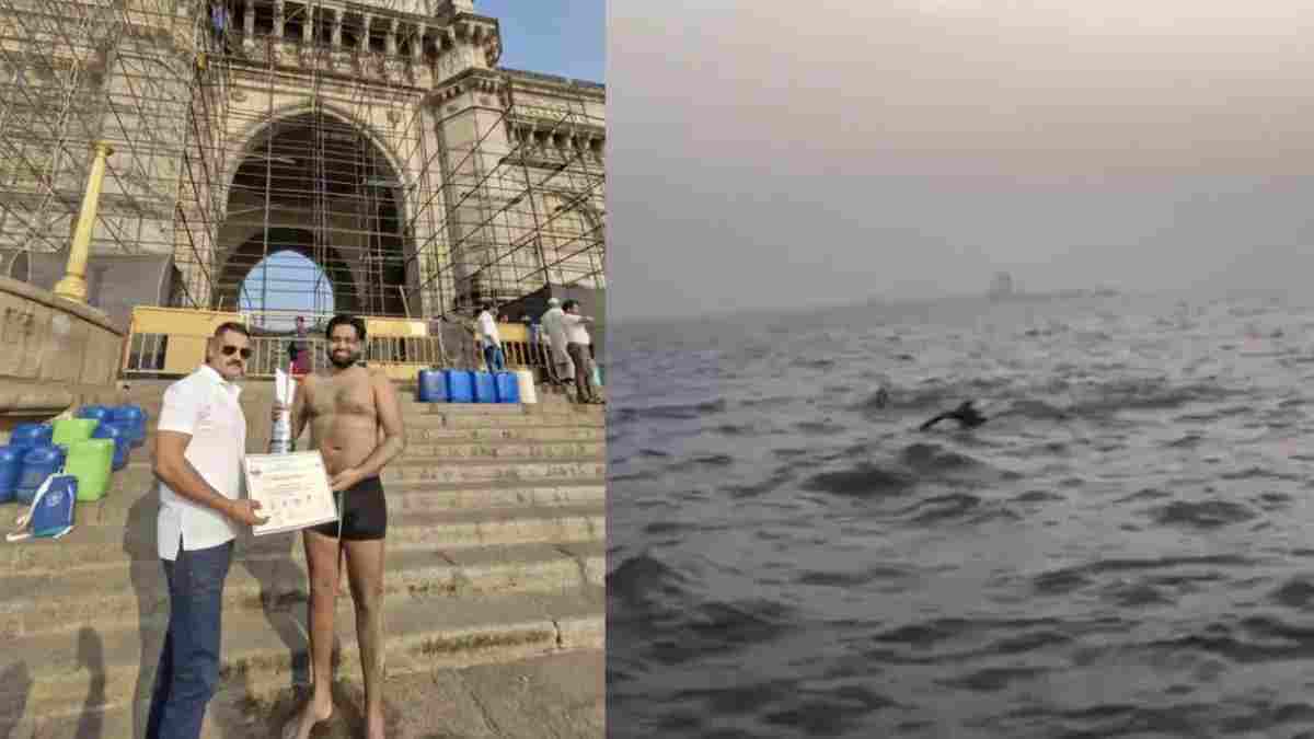 मुंबई के समुद्र में हरियाणा के छोरे ने दिखाया दमखम, 12 किलोमीटर तैराकी कर रचा इतिहास Haryana swimmer Mukul Dahiya