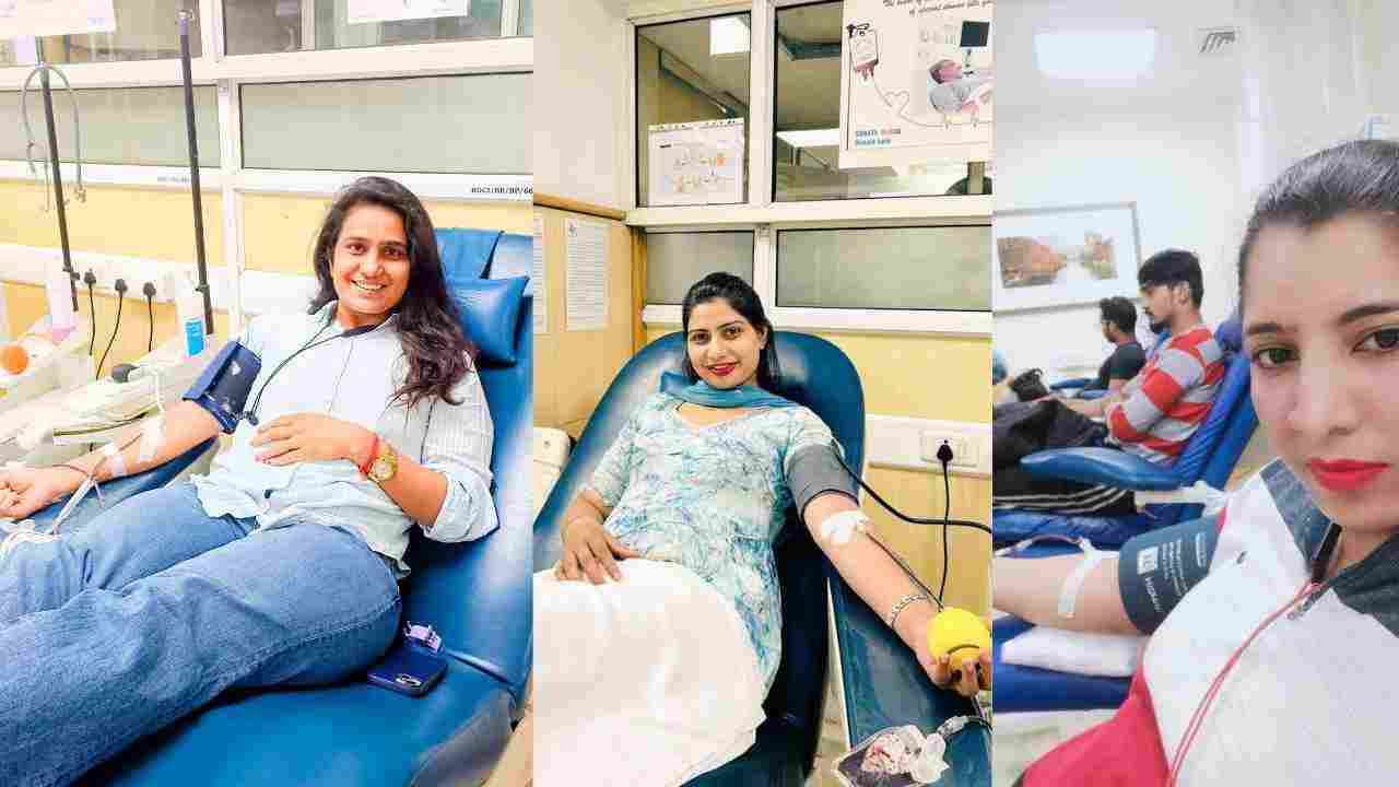 दिल्ली में पीड़ितों को जीवनदान कर रही रेवाड़ी की वीरांगनाएं, कई बार कर चुकी हैं रक्तदान Rewari Blood Donate