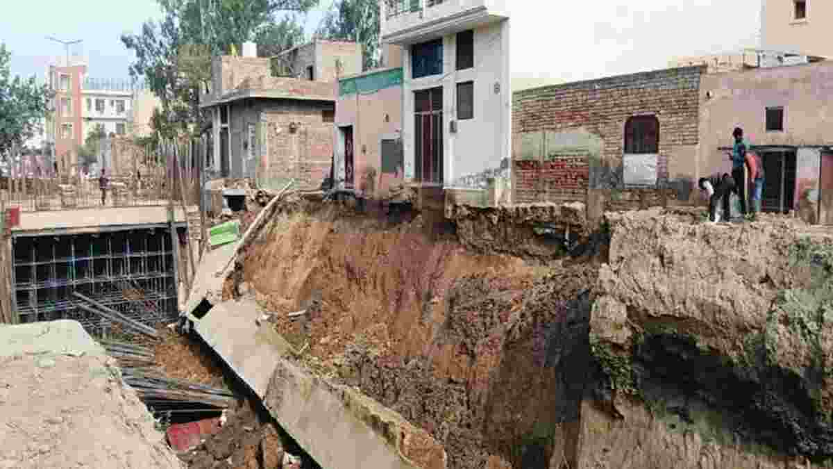जींद से भ्रष्टाचार का बड़ा मामला, 20 करोड़ से निर्माणाधीन अंडरपास धंसने से घरों में कैद हुए लोग Jind Underpass