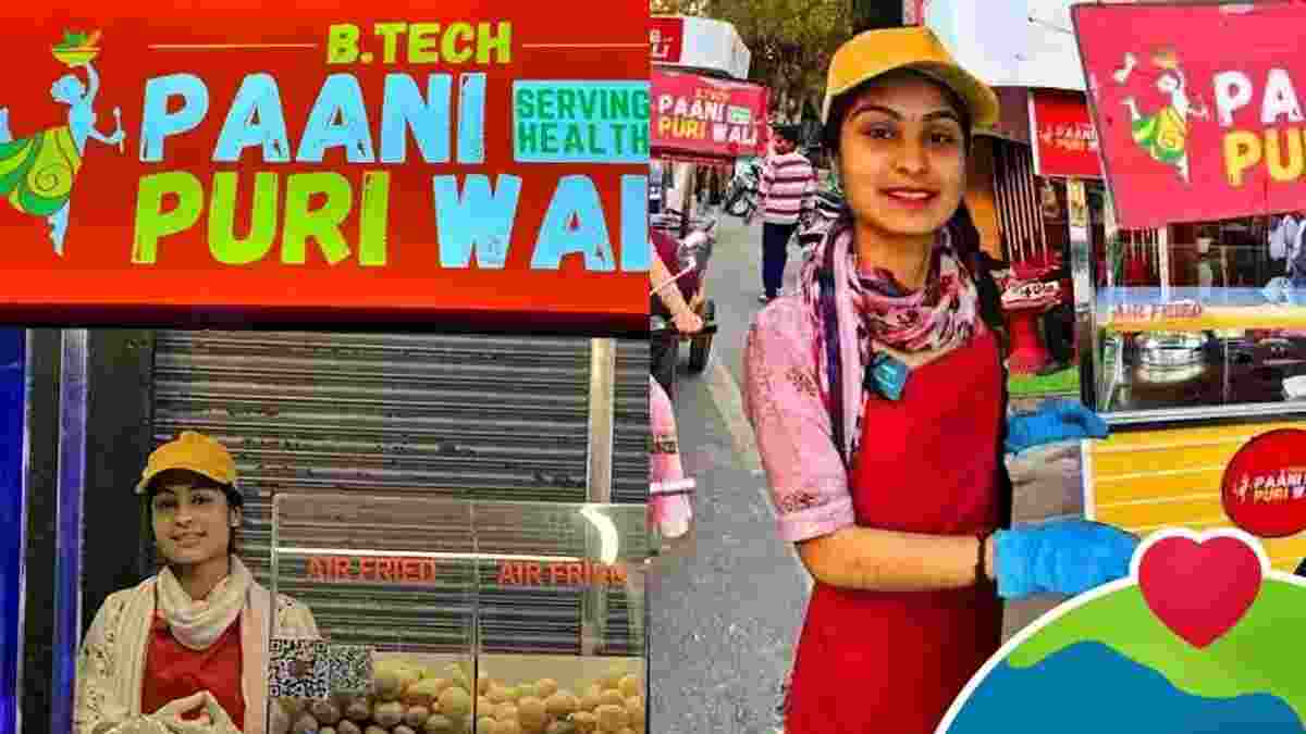 दिल्ली की सड़कों पर ठेला लगाकर गोलगप्पे बेच रही 21 साल की तापसी, 'बीटेक पानीपुरी वाली' के नाम से हैं मशहूर B.Tech Pani Puri Wali