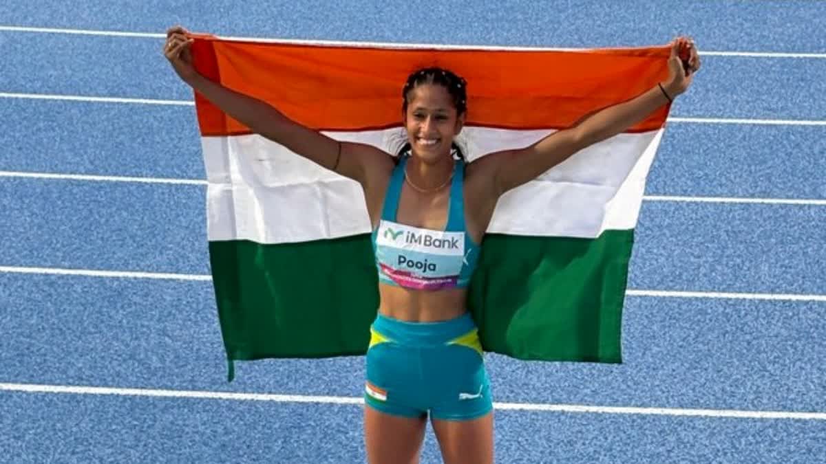 हरियाणा की लाडली पूजा ने रचा इतिहास, एशियाई एथलेटिक्स चैंपियनशिप में जीता गोल्ड मेडल Pooja Athlete