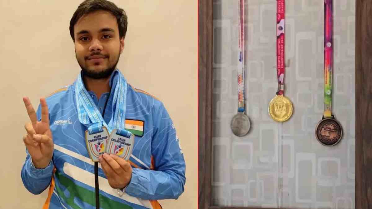 पिता ने कर्ज लेकर दिलाई पिस्टल, बेटे कपिल बैंसला ने कजाकिस्तान में गोल्ड मेडल जीतकर बढ़ाया मान- सम्मान Kapil Bansela Palwal