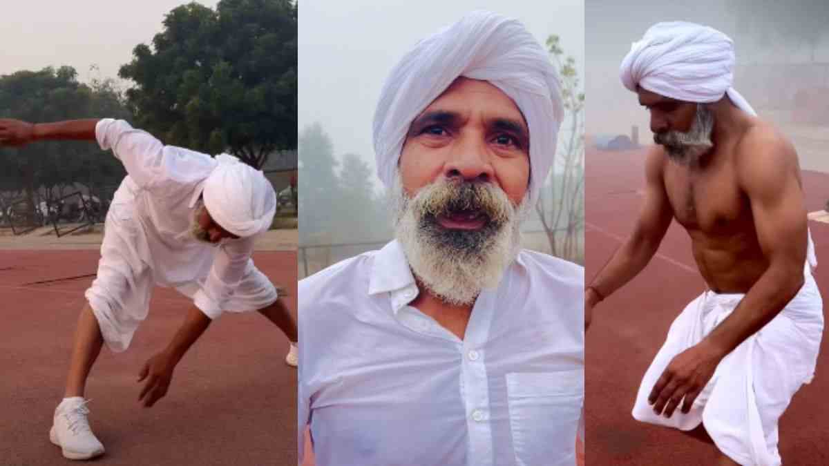 स्टेडियम में युवाओं के बीच 25 किमी दौड़ और 800 सपाटे, जानिए हरियाणा के 'सिक्स पैक' वाले पहलवान ताऊ की सेहत का राज Sonipat Tau