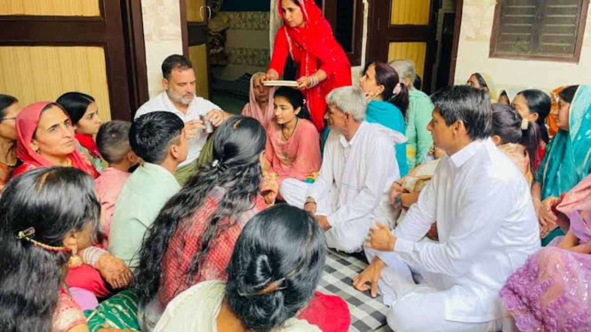 हरियाणा में एक किसान परिवार की बेटी की शादी में पहुंचे राहुल गांधी, युवाओं से राम- रमी और खाया चूरमा Sonipat Rahul Gandhi