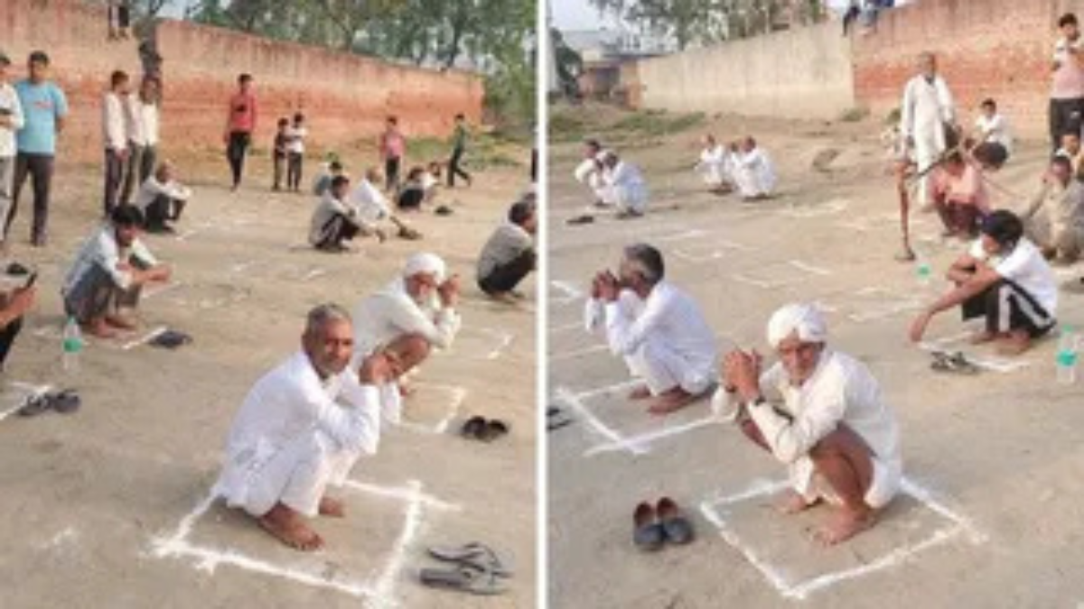कैथल में आयोजित हुई अनूठी प्रतियोगिता, 10 घंटे उकडू बैठे रहे 82 वर्षीय बुजुर्ग लक्ष्मण सिंह Lakshman Dingh