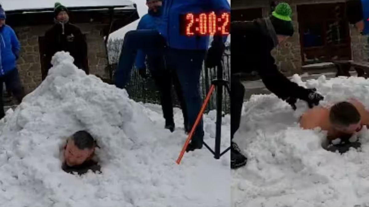 Viral Video: बर्फ में खुद को दफन कर बनाया विश्व रिकॉर्ड, जानिए कैसे की महीनों तक तैयारी Longest Time Spent in Direct Full Body Contact with Snow