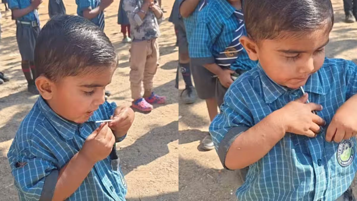 सबकी आंखें थीं बंद, तभी इस नन्हे बच्चे ने कर दिया ऐसा कांड; देखें Video Viral Video Baccha